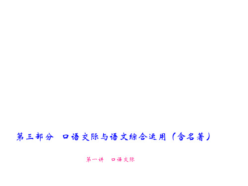 2018年中考语文(云南地区)总复习课件：第3部分口语交际与语文综合运用第一讲口语交际(共15张PPT)