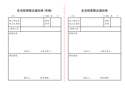 《安全隐患整改通知单+反馈单》