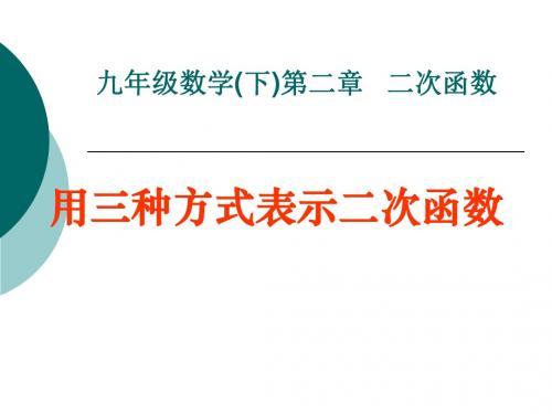 《用三种方式表示二次函数》二次函数PPT课件