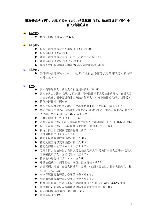 刑事诉讼法（刑）、六机关规定（六）、法院解释（法