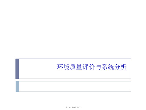 环境质量与系统分析