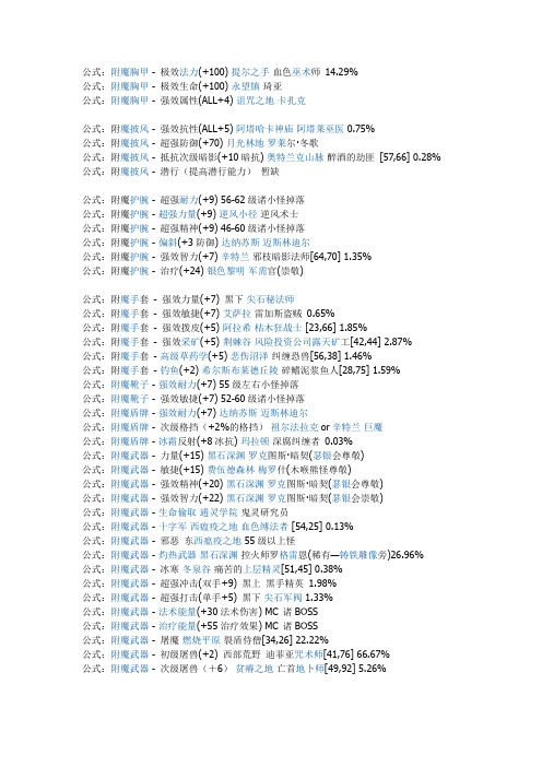 魔兽世界60级附魔出处