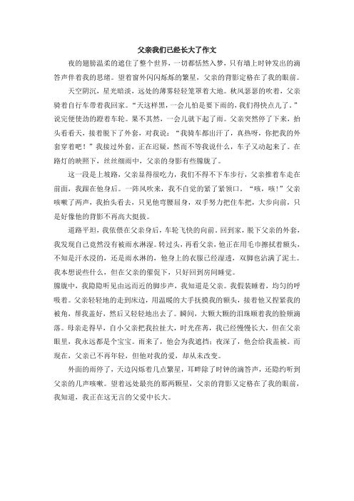 父亲我们已经长大了作文