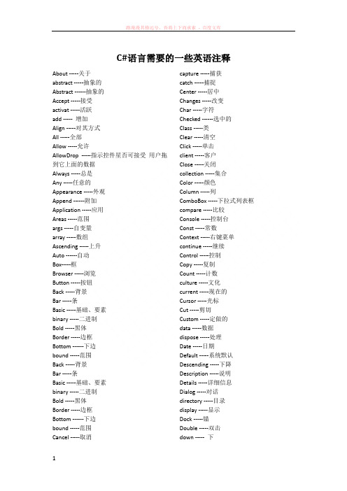 学c必须要会的一些英语单词 (1)