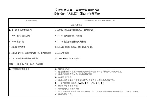 大比武工作分配
