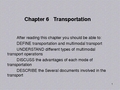 物流专业英语Chapter 6 Transportation