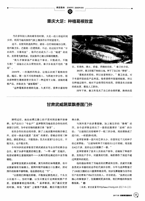 重庆大足:种植葛根致富
