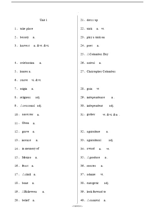 人教版本高中英语必修3词汇表英汉互译.docx