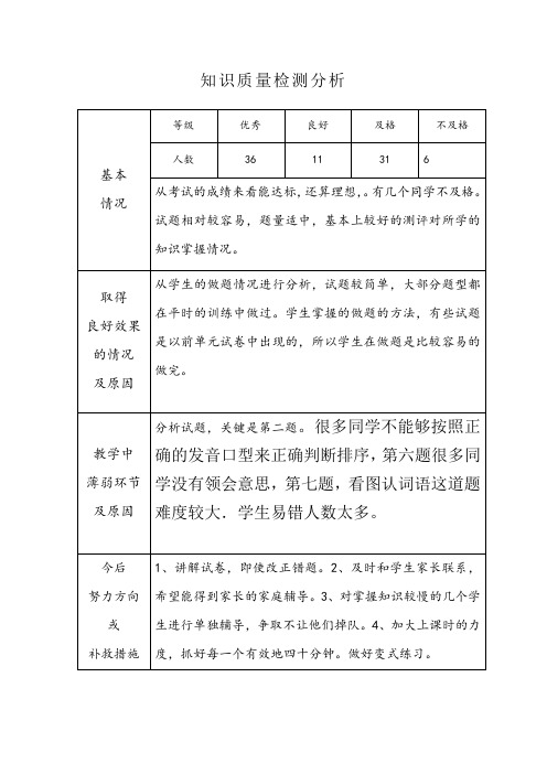 人教版一年级语文上册第一单元试卷分析