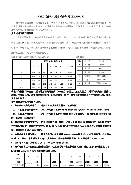 CARX(清水)复合式排气阀DN20-DN150