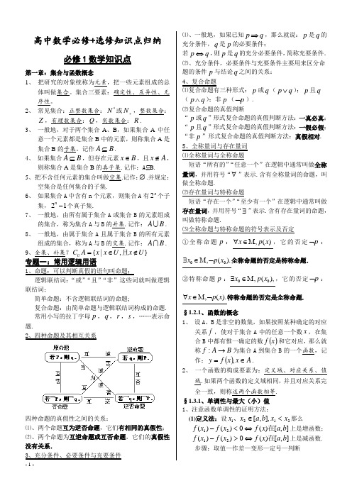 高中数学全部知识点总结课件