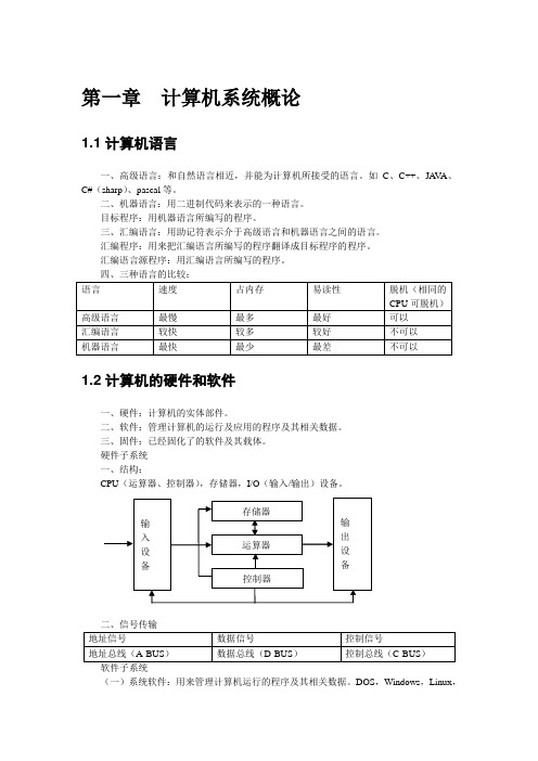 计算机组成原理笔记