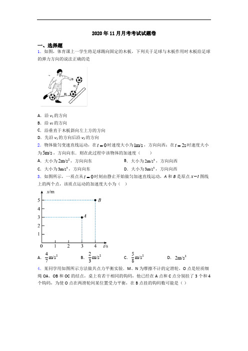 2020年11月月考考试试题卷