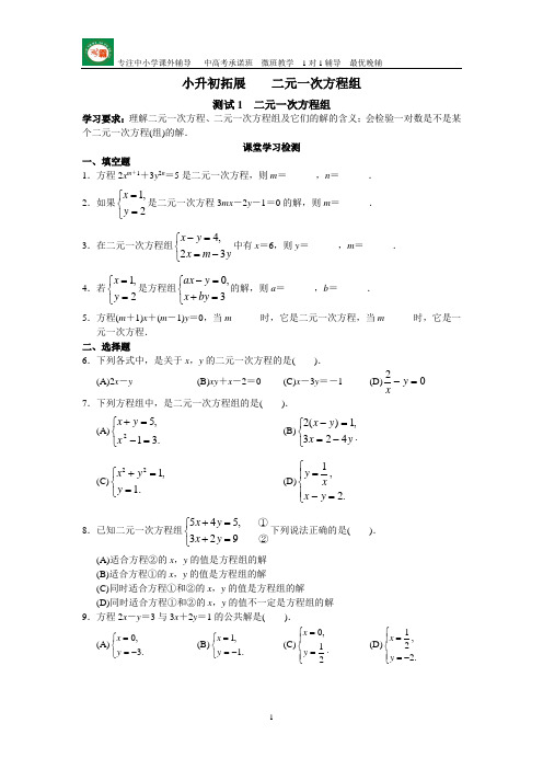 小升初(二元一次方程组)3-14