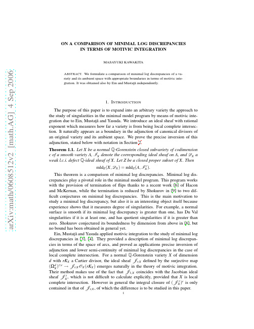 On a comparison of minimal log discrepancies in terms of motivic integration