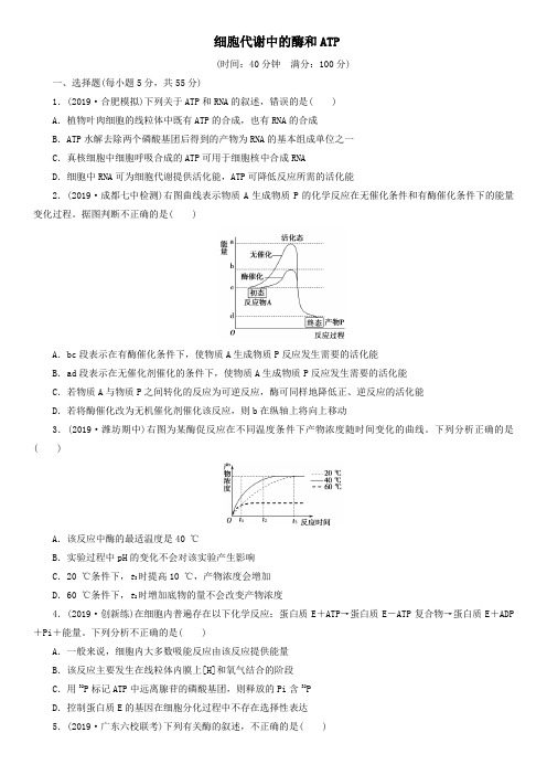 高考生物二轮复习专项课后练习：细胞代谢中的酶和ATP