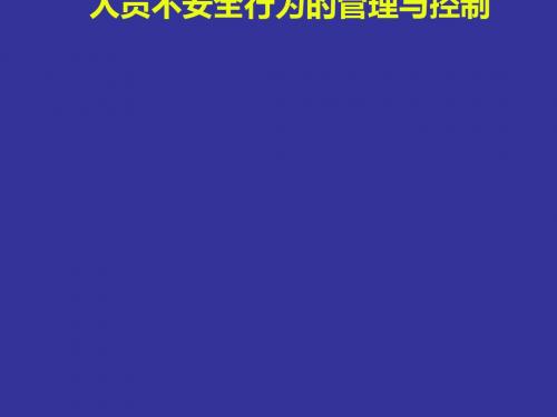 人员不安全行为的管理与控制培训讲义(PPT 102张)