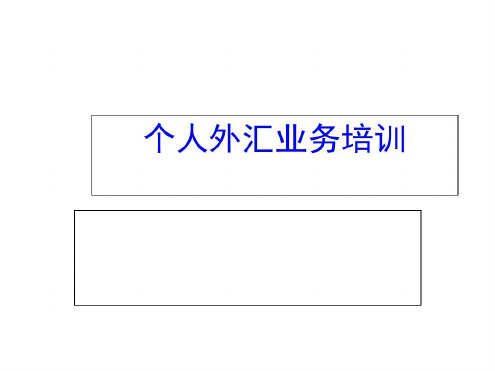 个人外汇业务培训-2022年学习资料