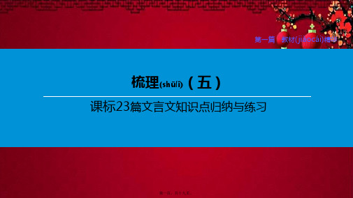 中考语文复习方案 第一篇 教材精华 第23篇 伯牙绝弦 伯牙善鼓琴课件