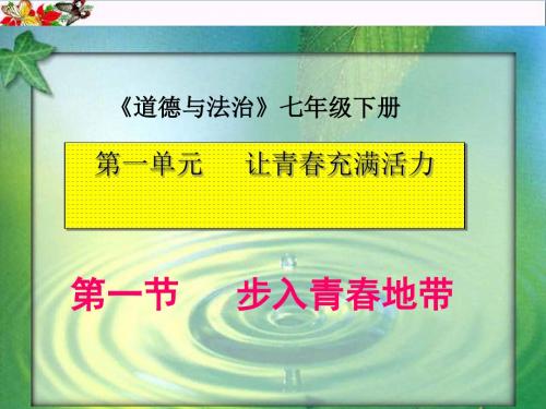 步入青春地带ppt优秀课件2 湘教版