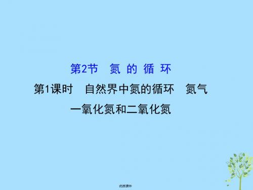 2019高中化学 3.2.1 自然界中氮的循环 氮气 一氧化氮和二氧化氮(精讲优练课型)课件 鲁科版必修1