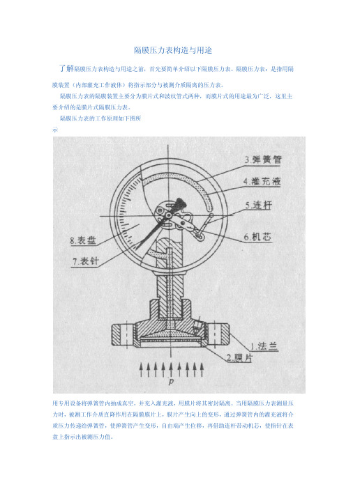 隔膜压力表构造与功能 1