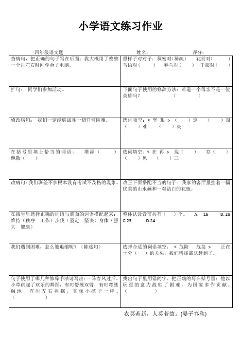 巩固练习四语40