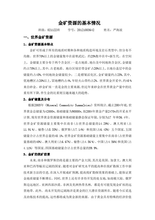 第一次作业金矿介绍