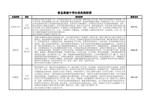 容县高级中学内设机构职责