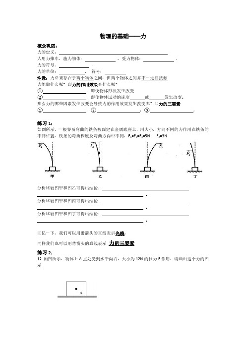 力的基础概念-练习题