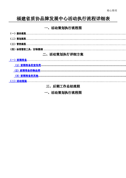 活动执行操作规范详细表格模板