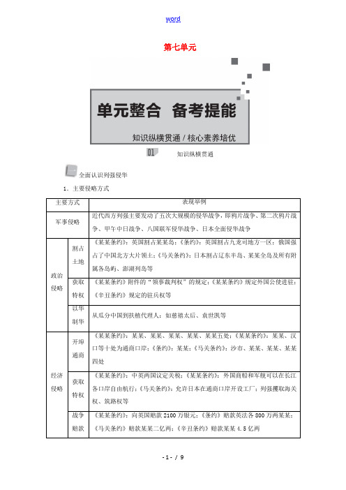 新人教版高考历史一轮教师用书 第二部分 中国近代史 第7单元 近代中国的觉醒与探索—甲午中日战争至五