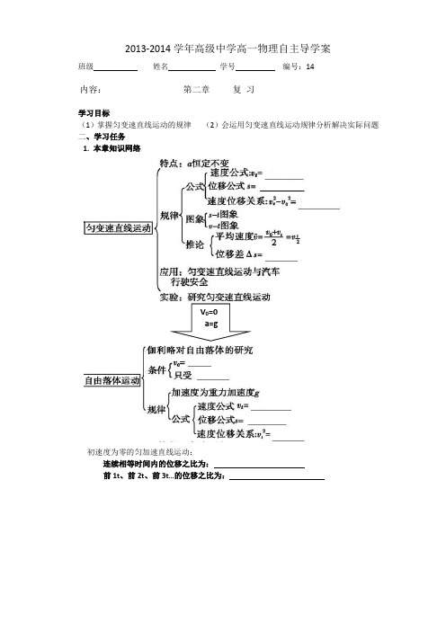 第二章匀变速直线运动的规律小结