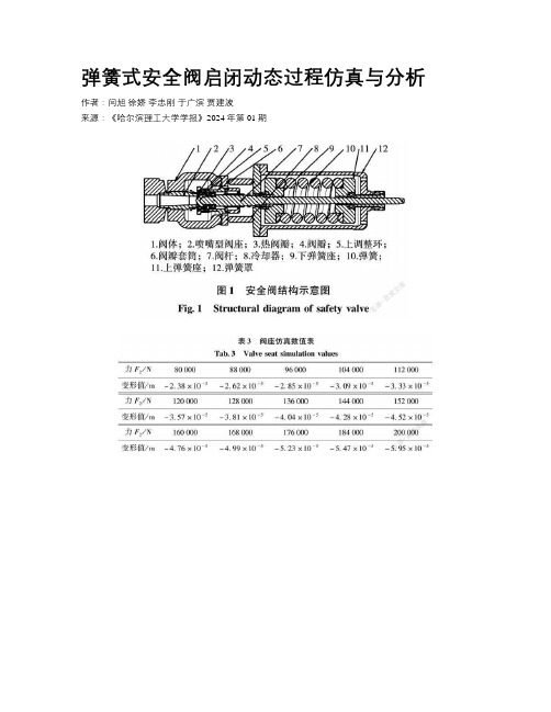弹簧式安全阀启闭动态过程仿真与分析
