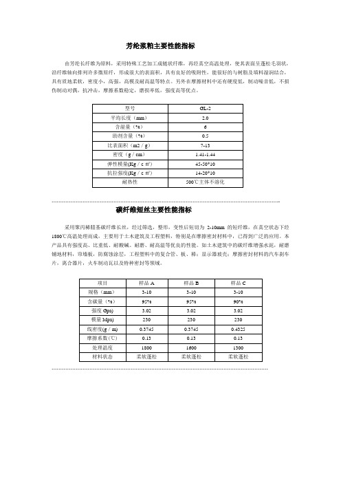 芳纶碳纤维参数