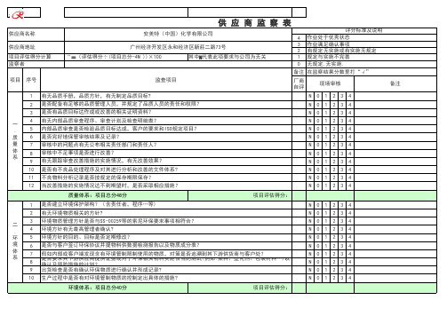 供应商监察表