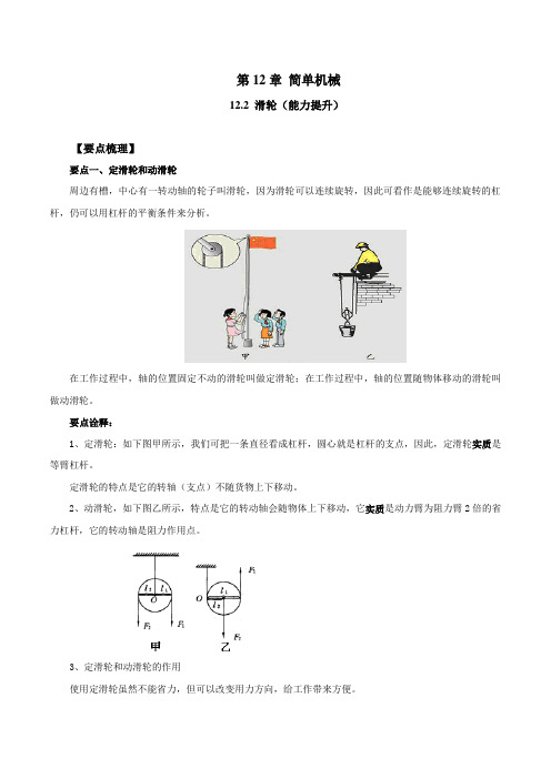 12.2 滑轮(能力提升)-2020-2021学年八年级物理下册要点突破与同步训练(人教版)