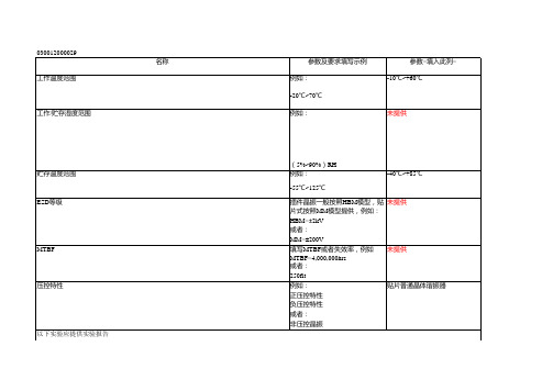 可靠性表格