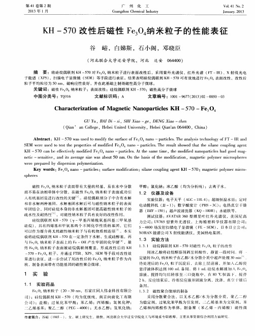 KH-570改性后磁性Fe_3O_4纳米粒子的性能表征