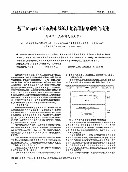 基于MapGIS的威海市城镇土地管理信息系统的构建