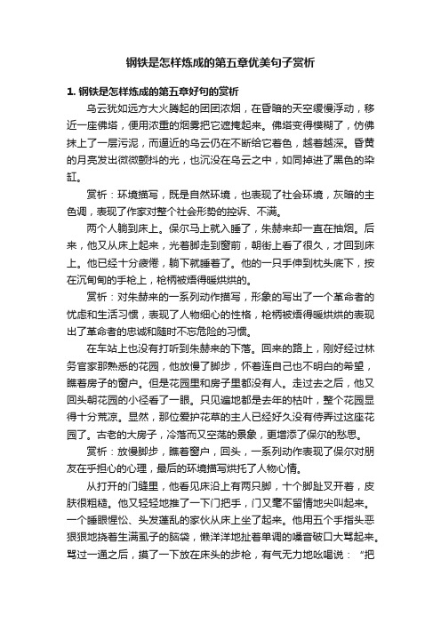 钢铁是怎样炼成的第五章优美句子赏析