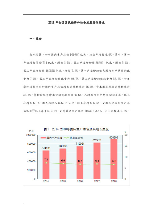 2018年全国国民经济和社会发展总体情况