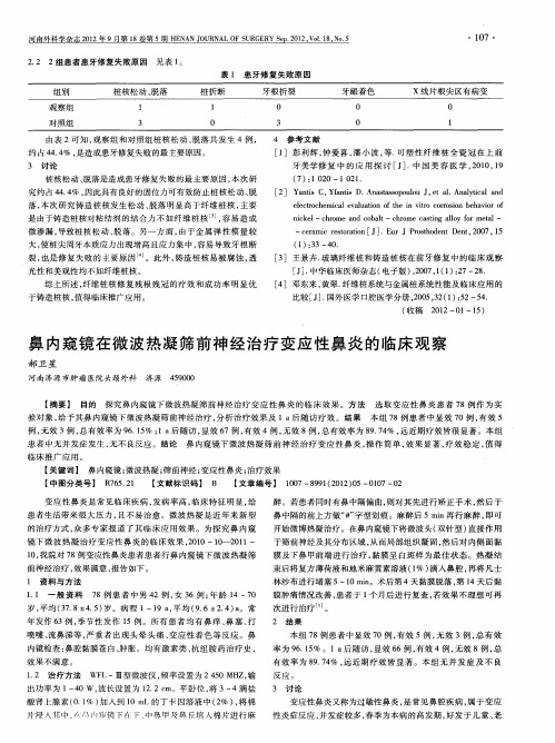 鼻内窥镜在微波热凝筛前神经治疗变应性鼻炎的临床观察