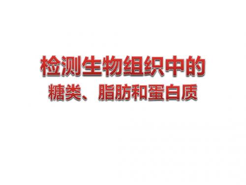 《检测生物组织中的糖类、脂肪和蛋白质》说课