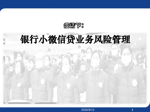 疫情下银行小微信贷业务风险管理与防范