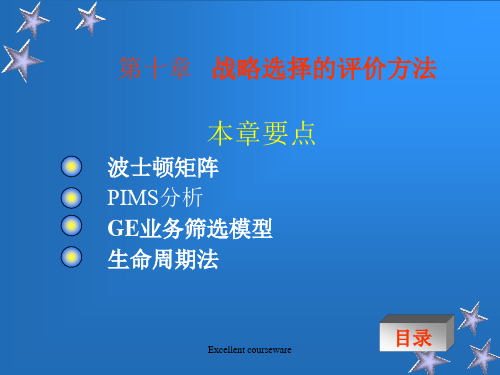 (精编课件)第十章 战略选择的评价方法.ppt