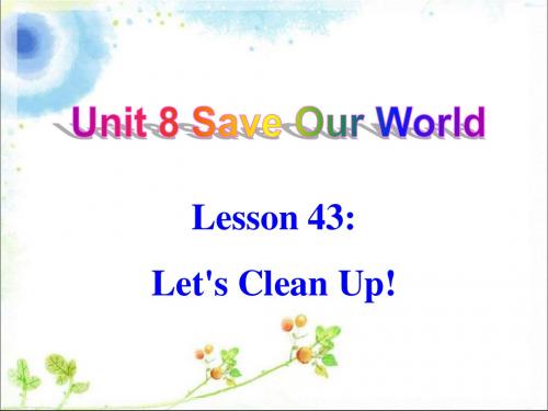 2018春冀教版八年级英语下册Unit 8 Lesson 43 Let‘s Clean Up教学课件2(共22张PPT)