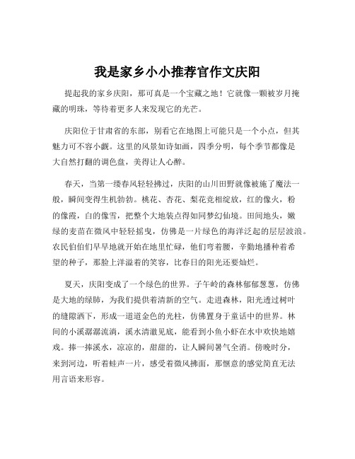 我是家乡小小推荐官作文庆阳