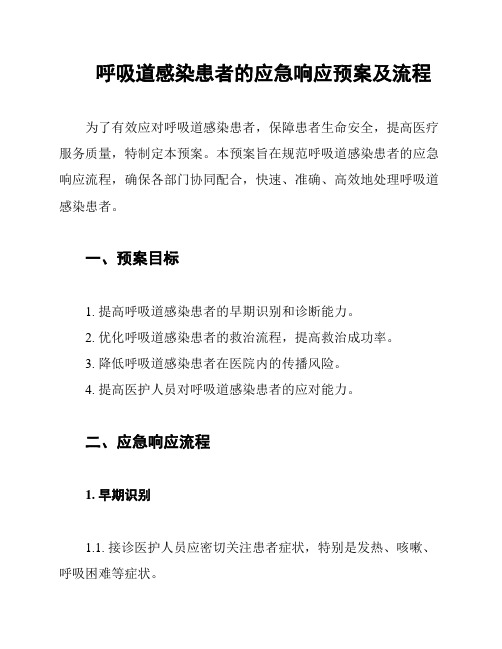 呼吸道感染患者的应急响应预案及流程