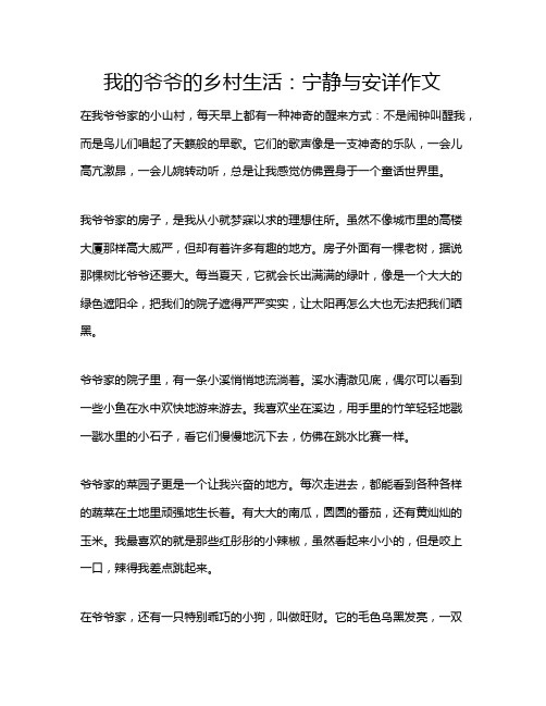 我的爷爷的乡村生活：宁静与安详作文